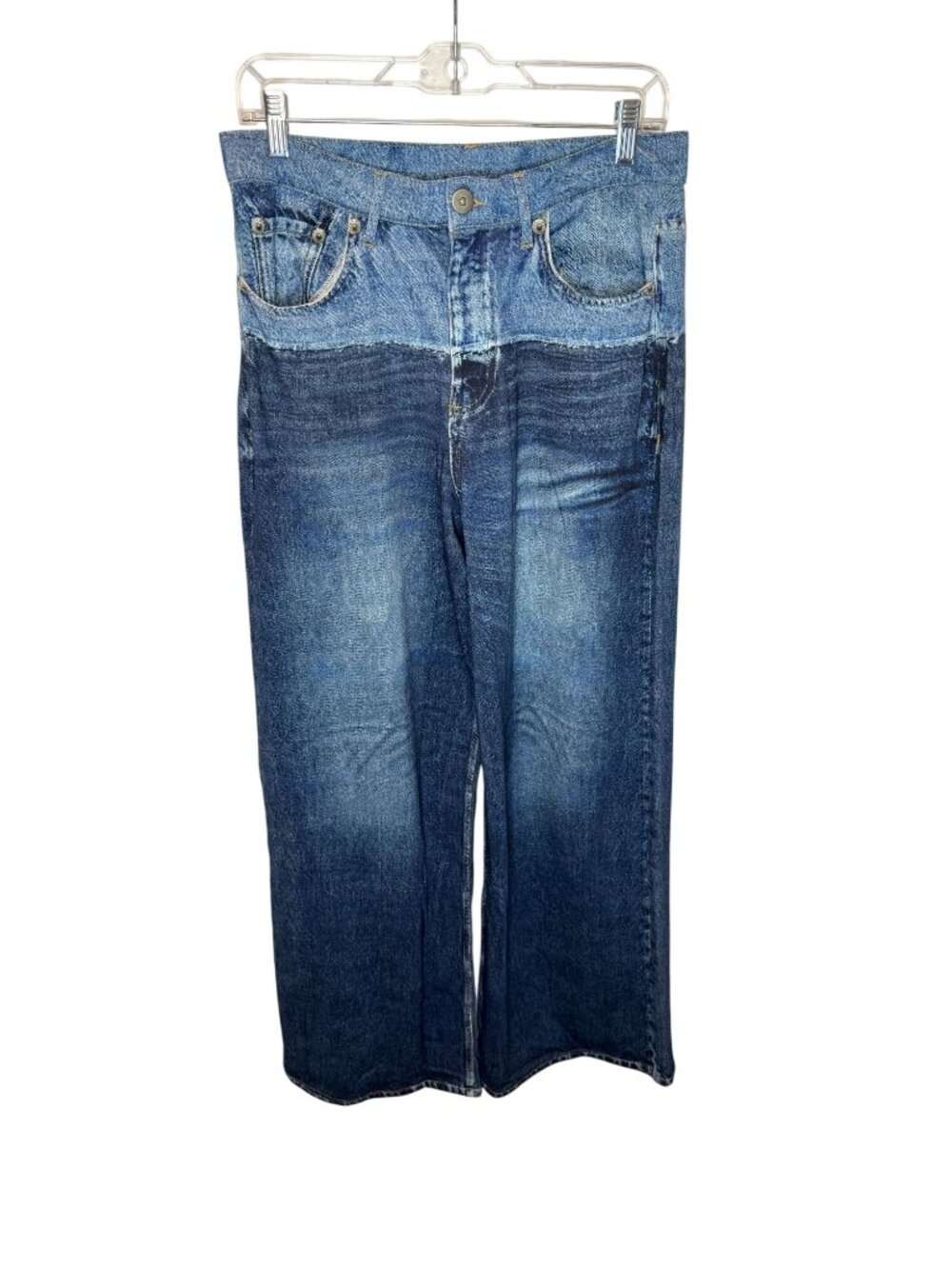 Elan Jade Sweatpant Jean Colorblock NWT - Size M - Picture 2 of 8